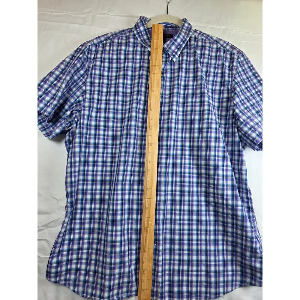 Banana Republic XL Men's Colorful Plaid Short Sleeve Shirt